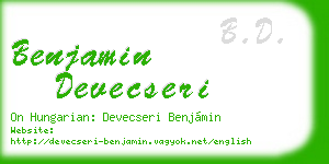 benjamin devecseri business card